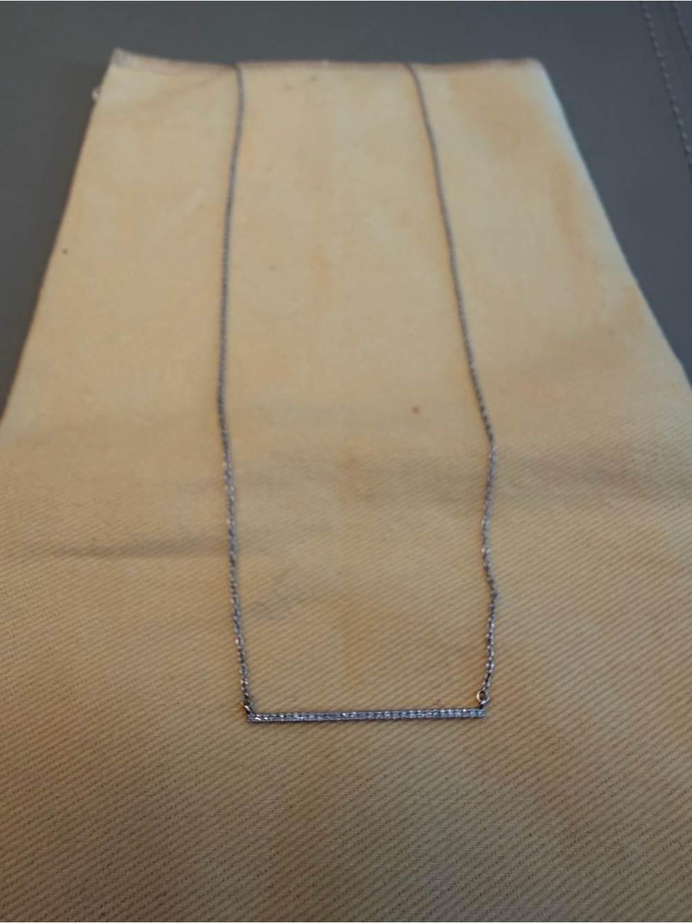 Diamond and 14k White Gold Bar Necklace by Mark Lash - Women Jewelry